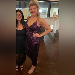 Express Purple Sequin Romper